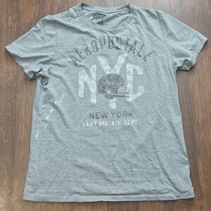 AEROPOSTALE mens nyc Football t-shirt SIZE LARGE COLOR GREY LL10